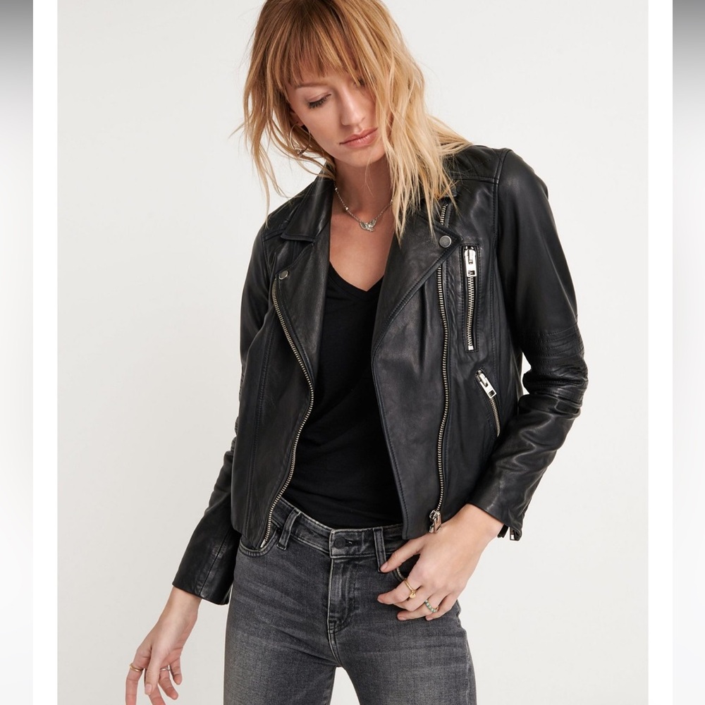 Lucky Brand Core Black Moto Leather Jacket